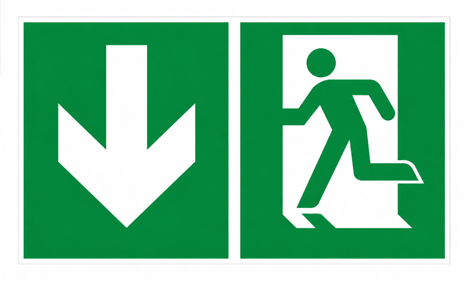 Aufkleber Notausgang „Pfeil unten/abwärts nach ISO 7010