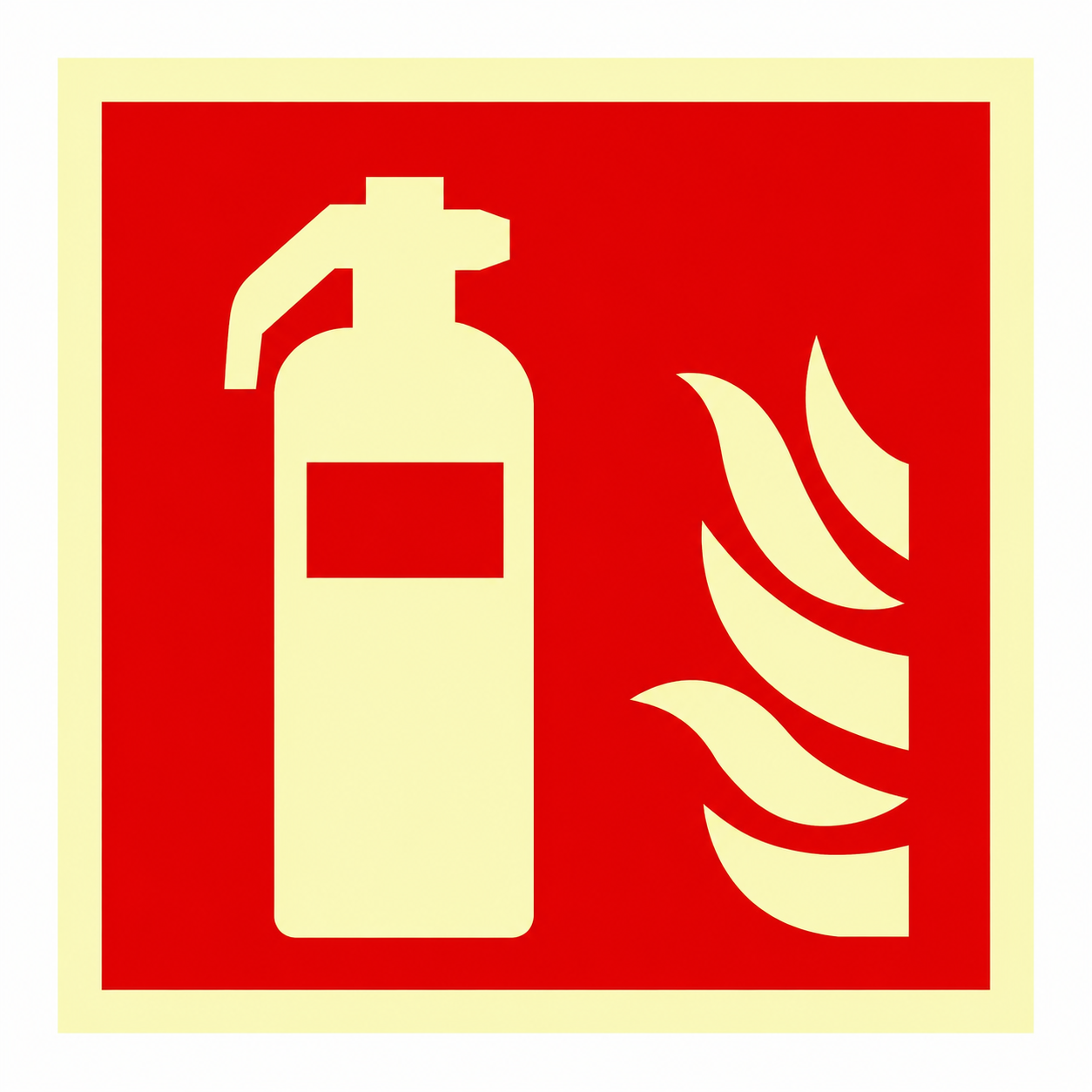 Aufkleber Feuerlöscher Nachleuchtend 15x15 cm